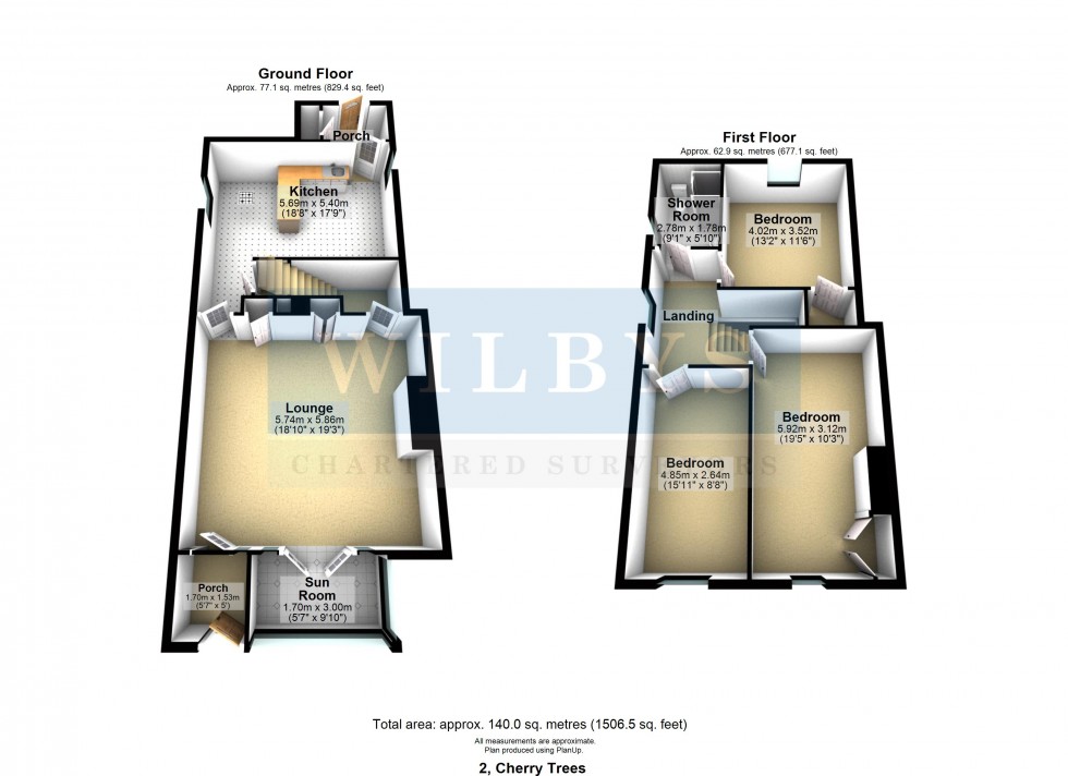 Floorplan for Cherry Trees, High Hoyland, Barnsley