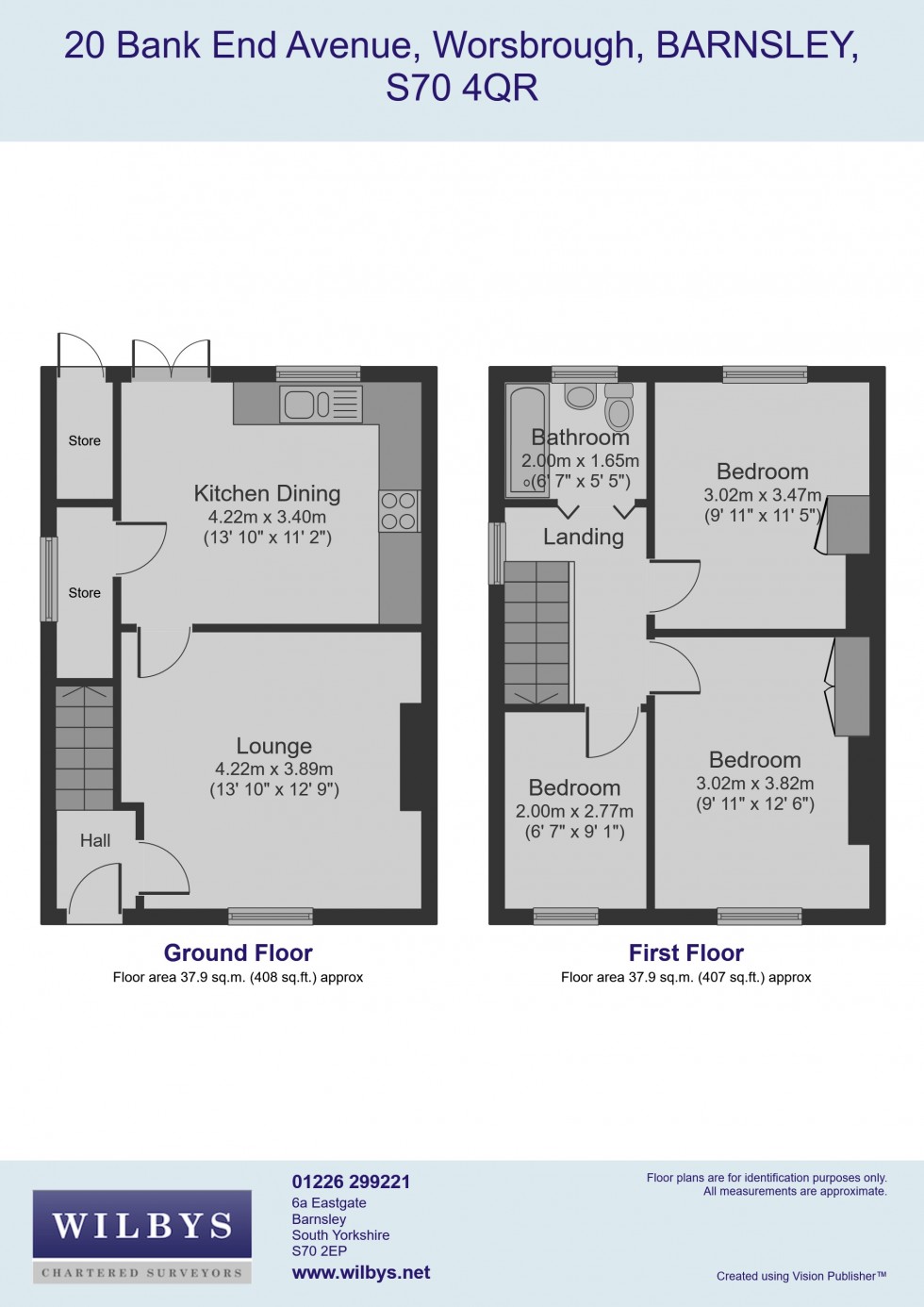 Floorplan for Bank End Avenue, Worsbrough, Barnsley